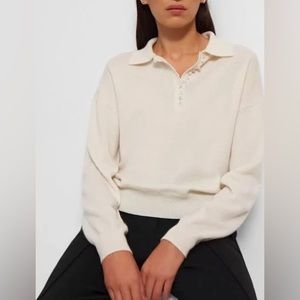Theory Cashmere Collared Sweater